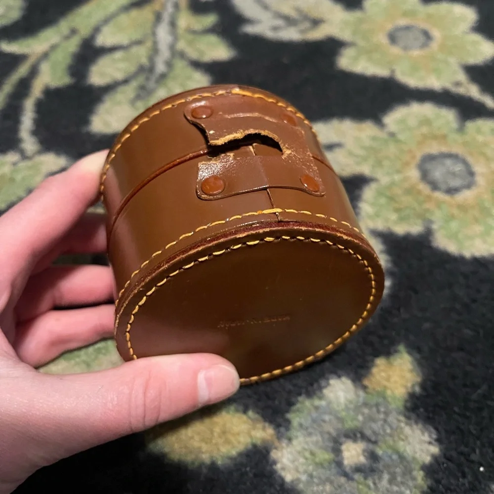 Camera Lens with Brown Leather Case